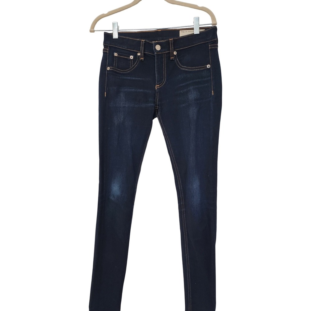 Rag & Bone Jean‎ Womens Skinny Jeans Dark Indigo Wash Size 26
